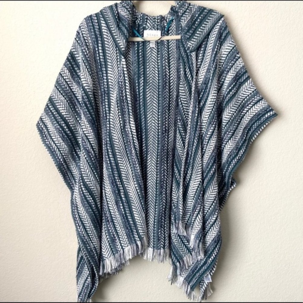Hinge Baja Fringed Poncho Hoodie Sweater Nordstrom